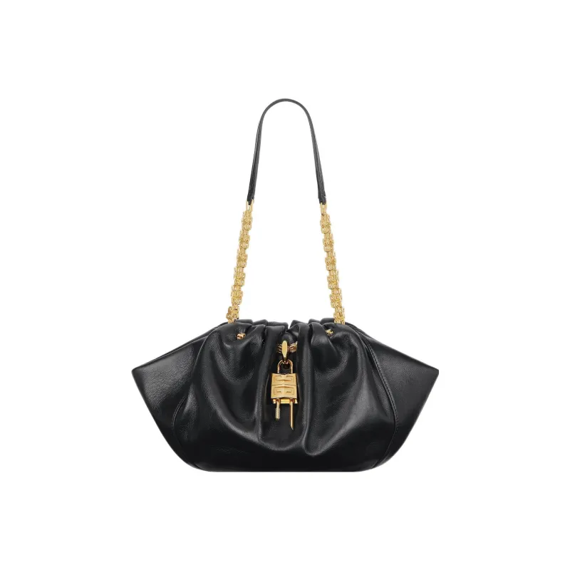 Givenchy Kenny Cow Leather Portable Crossbody Bag Shoulder Bag Small Size Women's Black-0