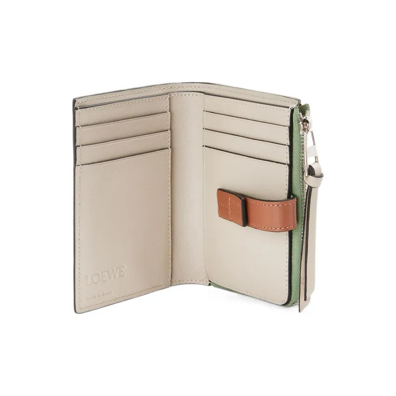 LOEWE Soft Grain Calfskin Wallet Women's Rosemary/Tan-4