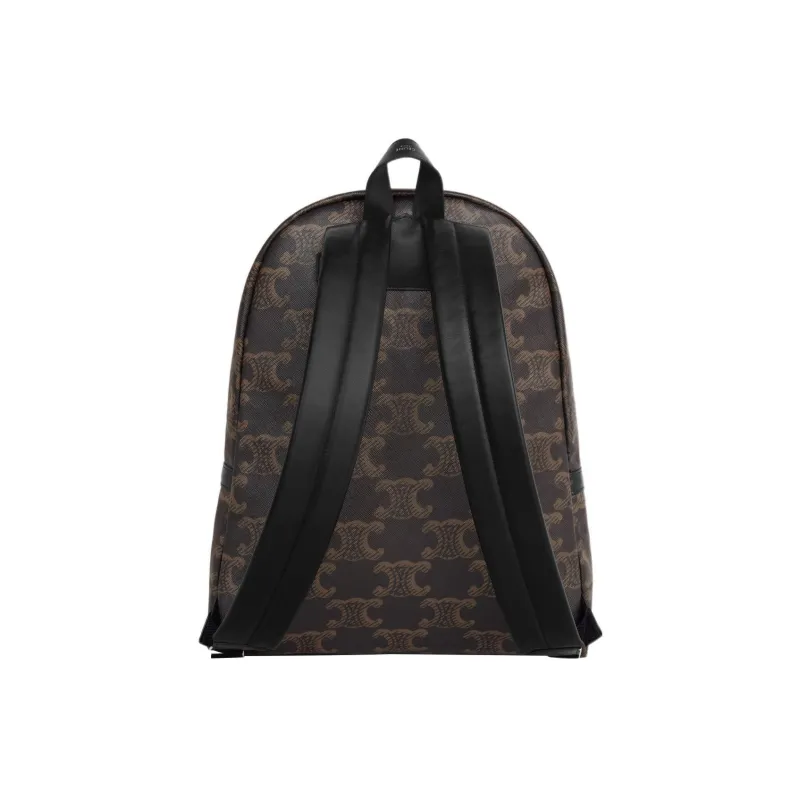 CELINE Leather Trim Backpack Medium Size Men's Black-2