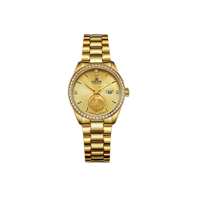 EBOHR Mechanical Movement Stainless Steel Strap Watch Unisex Gold Dial 21334118-11