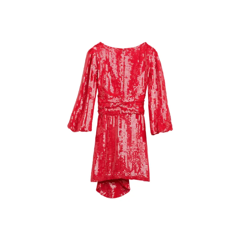 CELINE Embroidered Sequin Wrap Dress-1