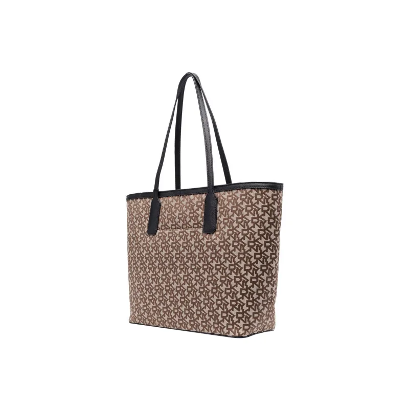 DKNY Leather One Shoulder Handbags Women's Brown-1