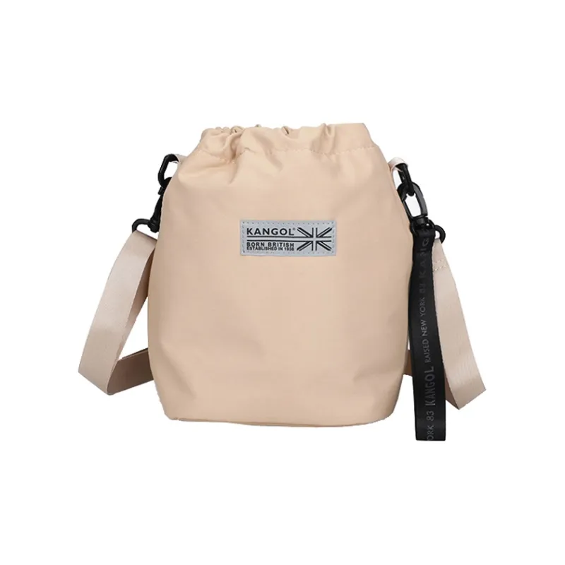 KANGOL Nylon Round Bucket Bag Shoulder Bag Unisex Khaki/Navy Blue/Black/Mint Green/Olive Green-1