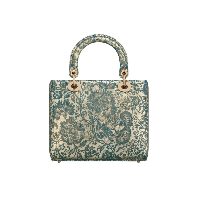 DIOR Lady D-Lite Sheepskin Daisie Bag Tote Bag Shopping Bag Handbag Medium Size Women's Blue-1
