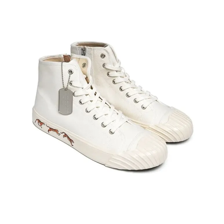KENZO School High Top Trainers Tiger Sole Off White-2