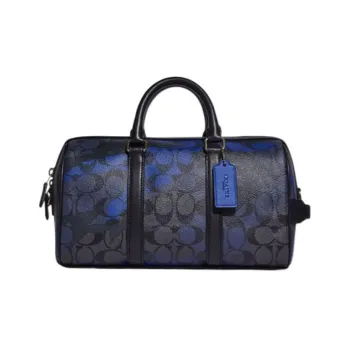 COACH Venturer Cow Leather Travel Bag, Shoulder Bag, Crossbody Bag, Handbag Medium Size Men's Black & Blue