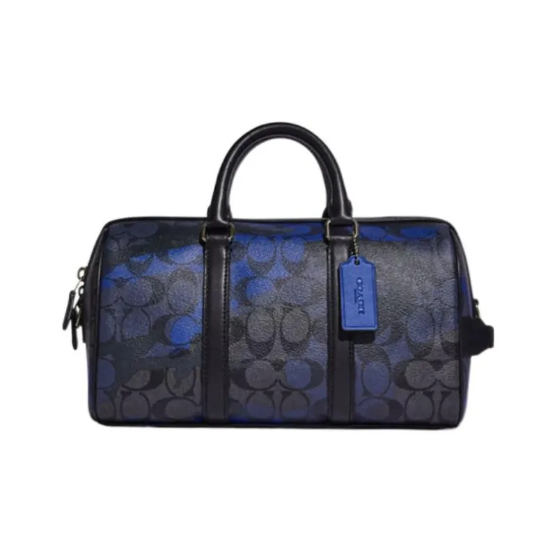 COACH Venturer Cow Leather Travel Bag, Shoulder Bag, Crossbody Bag, Handbag Medium Size Men's Black & Blue-0