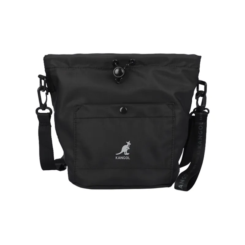 KANGOL Nylon Round Bucket Bag Shoulder Bag Unisex Khaki/Navy Blue/Black/Mint Green/Olive Green-5