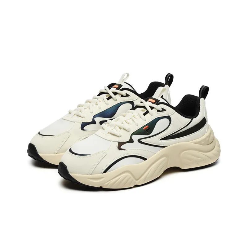 FILA FUSION Conch Anti-Slip Wear-Resistant Low-Top Casual Shoes Men's White Beige-1
