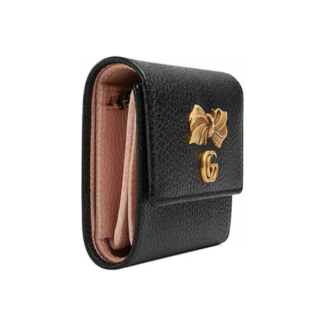 GUCCI Leather Wallets Coin Purses Regular Women's Black-1