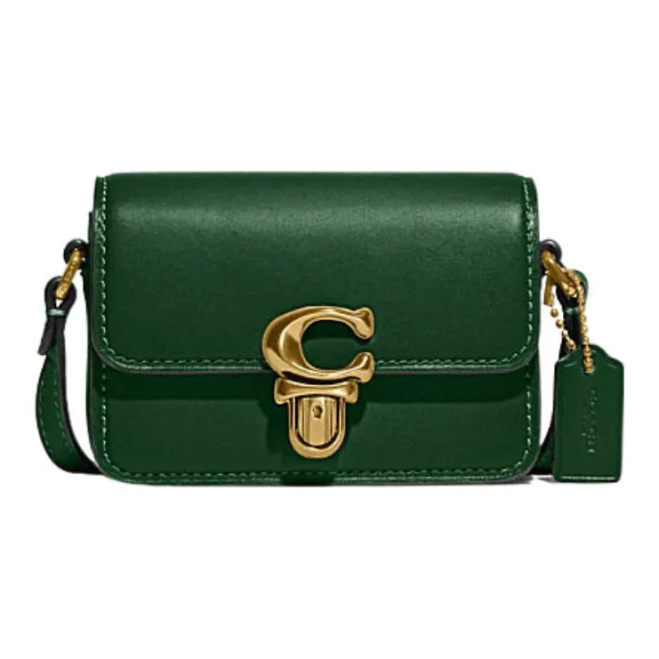COACH Studio Cow Leather Shoulder Bag Crossbody Bag Small Size Women's Vintage Green-0