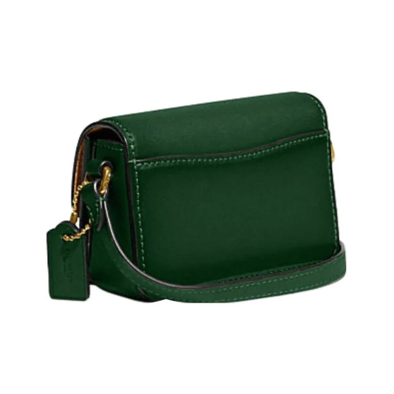 COACH Studio Cow Leather Shoulder Bag Crossbody Bag Small Size Women's Vintage Green-2