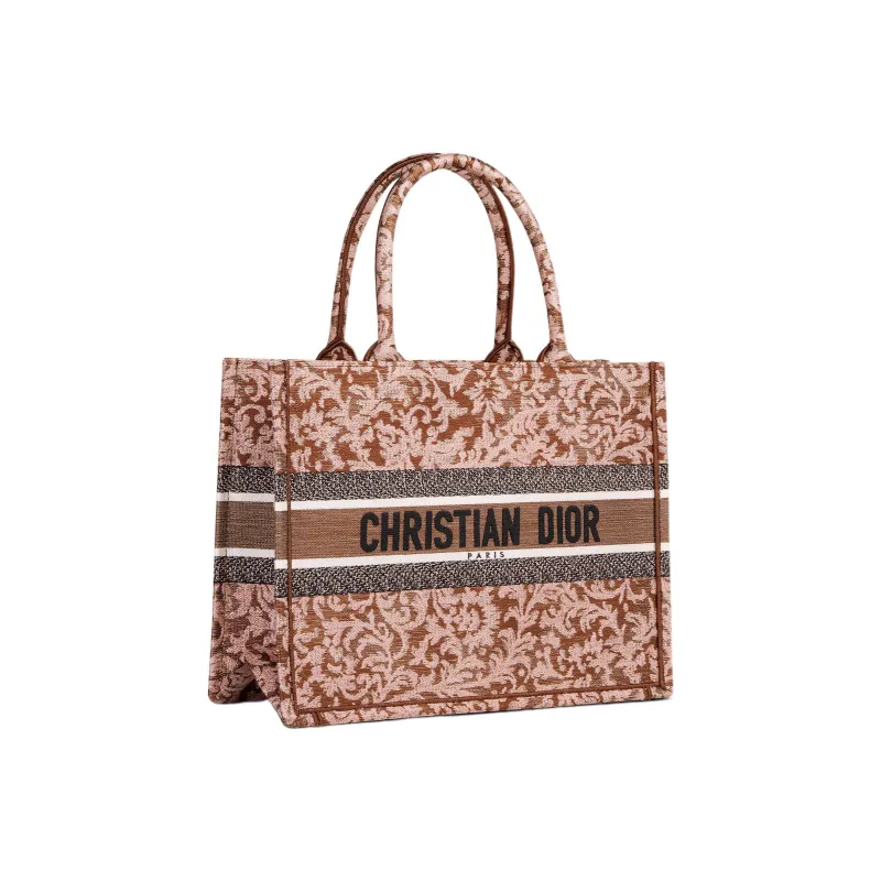 DIOR BookTote Embroidery Tote Bag Shopping Bag Handbag Medium Size Women's Pink-1