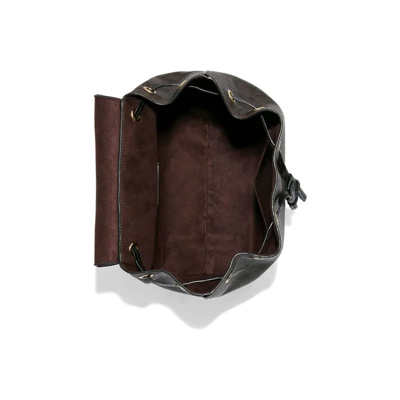 COACH Kleo Pebbled Leather Backpack Large Size Women's Dark Brown Multicolor With Brown And Black-2