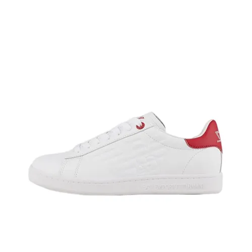 EMPORIO ARMANI EA7 Skateboard Shoes Unisex Low-Top White/Red