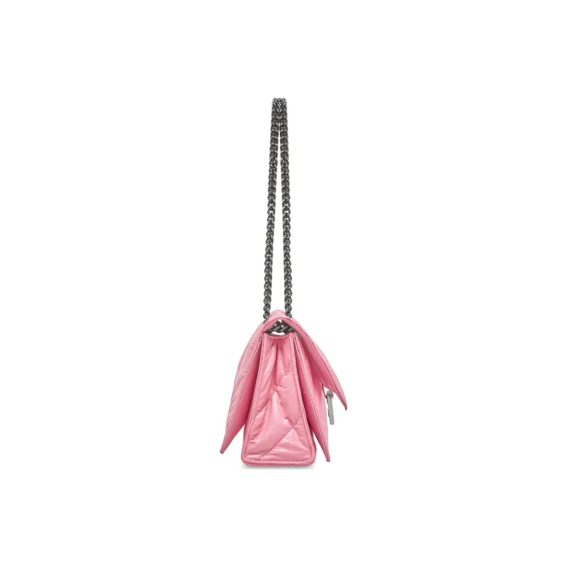 Balenciaga Crush Chain Bag Small Quilted Pink-3