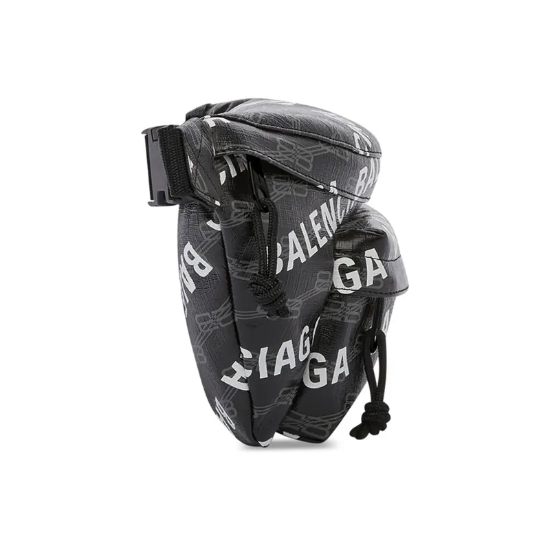 Balenciaga Balenciaga BB MONOGRAM Coated Canvas Fanny Pack Medium Size Men's Black-2