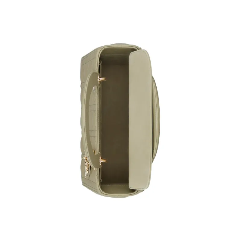 DIOR Lady Dior Sheepskin Daisie Bag Shoulder Bag Crossbody Bag Handbag Medium Size Women's Gray Green-3