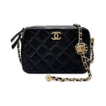 CHANEL Sheepskin Camera Bag Shoulder Bag Crossbody Bag Regular Women's Black