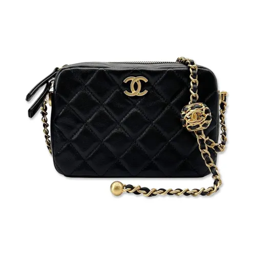 CHANEL Sheepskin Camera Bag Shoulder Bag Crossbody Bag Regular Women's Black