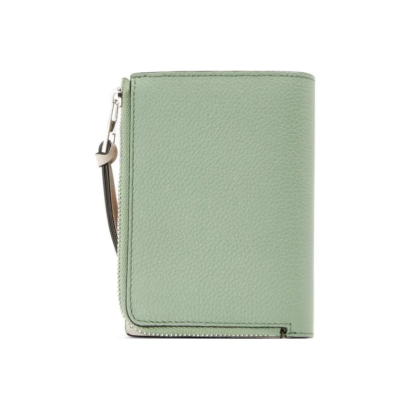 LOEWE Soft Grain Calfskin Wallet Women's Rosemary/Tan-3