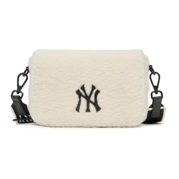 MLB Synthetic Leather Camera Bag, Shoulder Bag, Crossbody Bag Small Size Unisex Black White