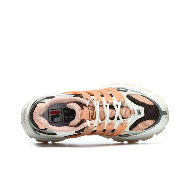 FILA Corallo Corallo Wear Resistant Low Top Casual Shoes Women's White Pink Silver-3