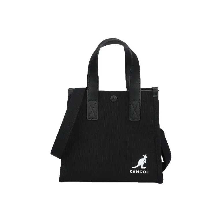 KANGOL Canvas Tofu Bag, Small Square Bag, Canvas Bag, Handbag, Crossbody Bag Small Size Women's Ecru-0