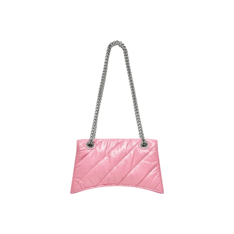 Balenciaga Crush Chain Bag Small Quilted Pink-4