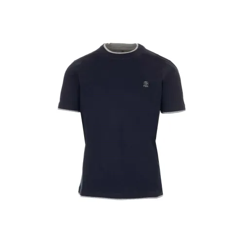 Brunello Cucinelli T-Shirts Men Blue