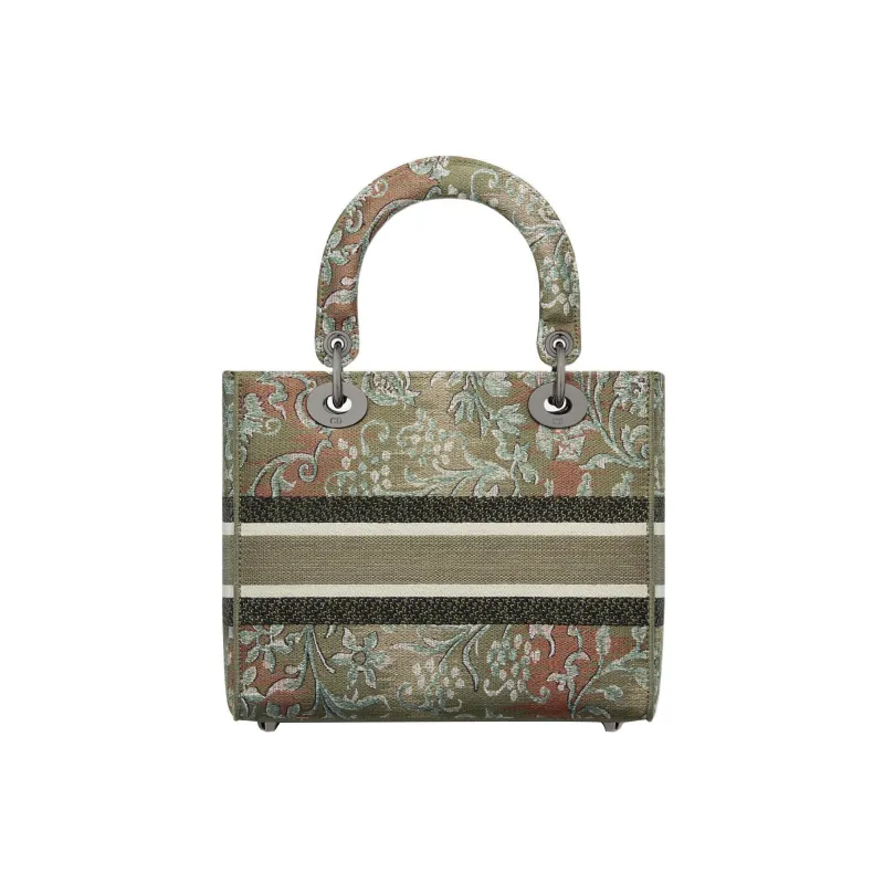 DIOR Lady D-Lite Embroidery Daisie Bag Tote Bag Shopping Bag Handbag Medium Size Women's Green-1