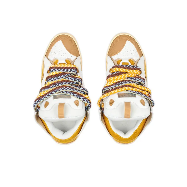 Lanvin Curb Sneakers 'White Yellow'-4