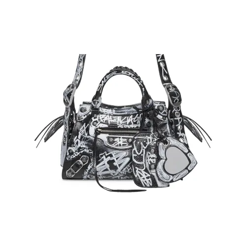 Balenciaga Neo Cagole Fine Grained Sheepskin Shoulder Bag Crossbody Bag Handbags Extra Small Women's Black