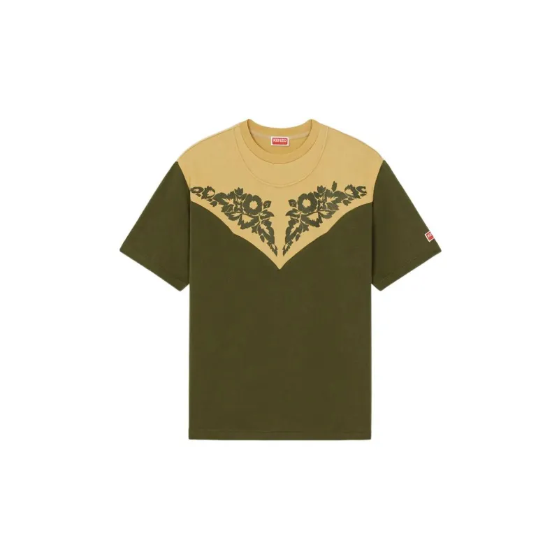 KENZO X Nigo Western Flower Limited Collection T-Shirts Men Dark Khaki-0