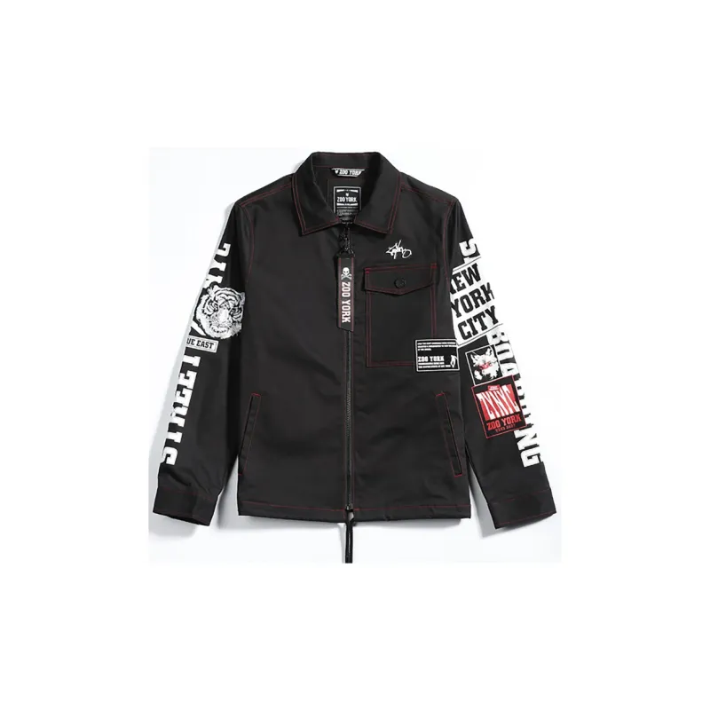 Zoo York Lapel Loose Fit Other Long-Sleeved Jacket Unisex Black-2