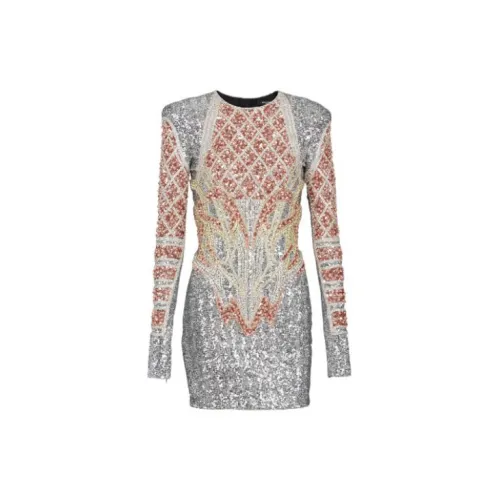 BALMAIN Long-Sleeved Dresses Women's Silver