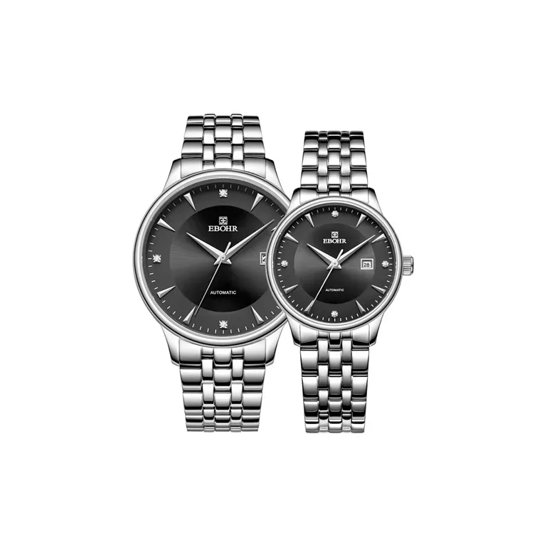 EBOHR EBOHR Master Collection Mechanical Movement Stainless Steel Strap Watch Unisex Black Dial 36480319-18