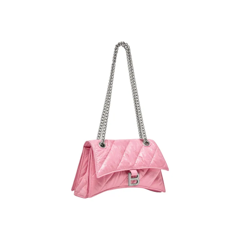 Balenciaga Crush Chain Bag Small Quilted Pink-2