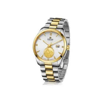 EBOHR Mechanical Movement Stainless Steel Strap Watch Unisex Gold Dial 21334118