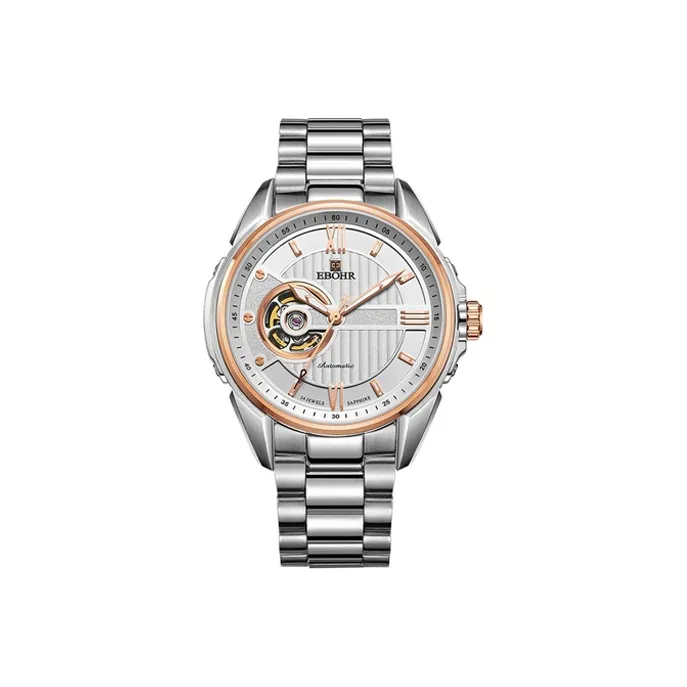 EBOHR Mechanical Movement Stainless Steel Strap Watch Men's Watches Blue Dial 17020111-5
