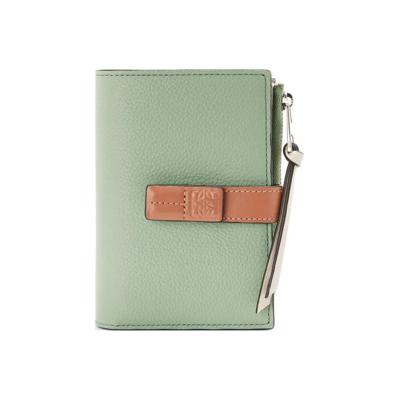 LOEWE Soft Grain Calfskin Wallet Women's Rosemary/Tan-0