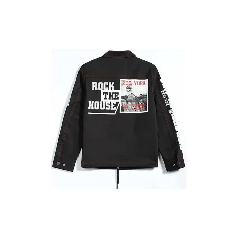 Zoo York Lapel Loose Fit Other Long-Sleeved Jacket Unisex Black-1