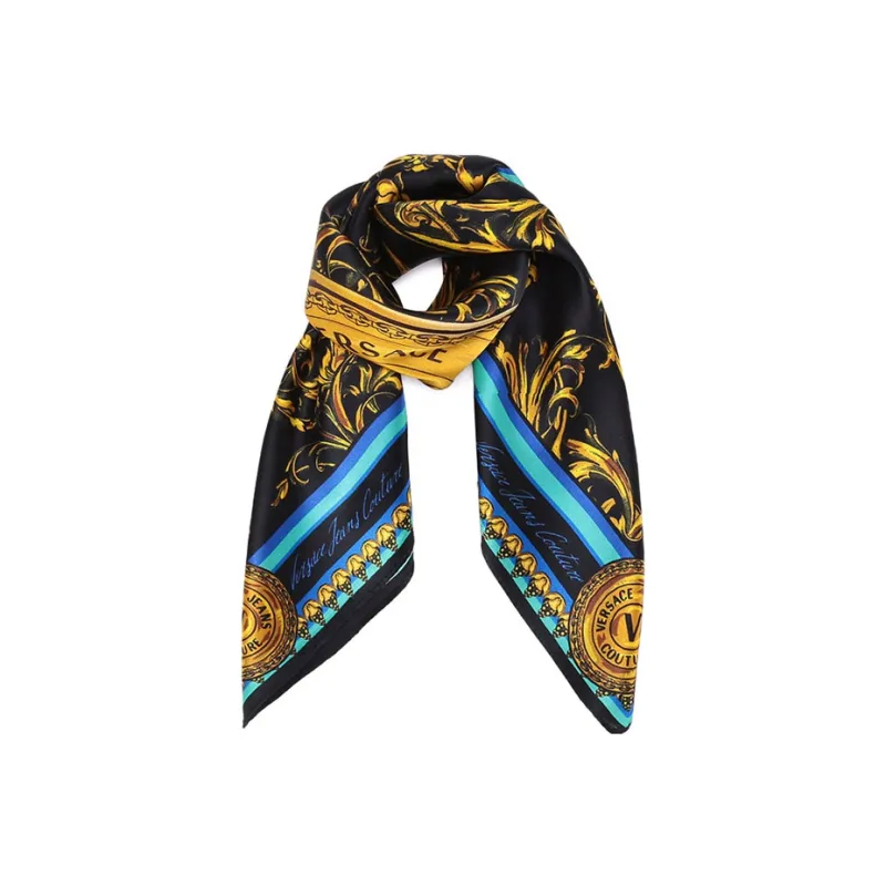 VERSACE JEANS COUTURE Silk Scarves Women's Black-1