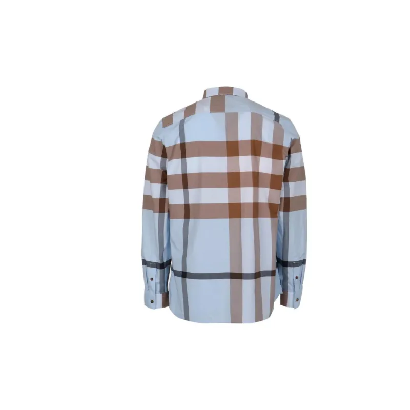 Burberry Slim Fit Check Stretch Cotton Poplin Shirt-1