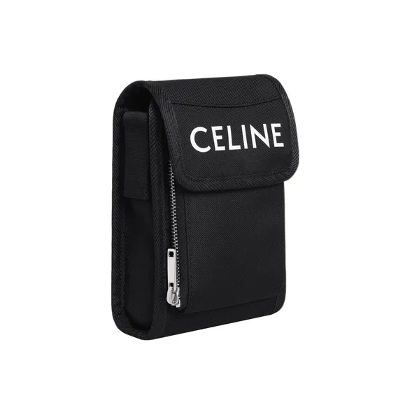 CELINE Fabric One Shoulder Crossbody Cell Phone Pouch Men's Black-1