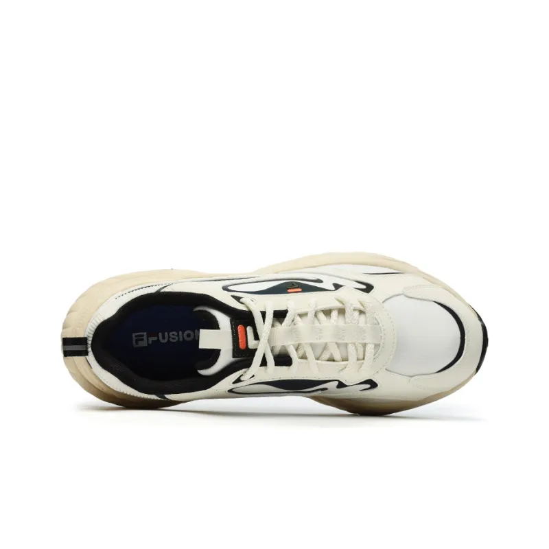 FILA FUSION Conch Anti-Slip Wear-Resistant Low-Top Casual Shoes Men's White Beige-2