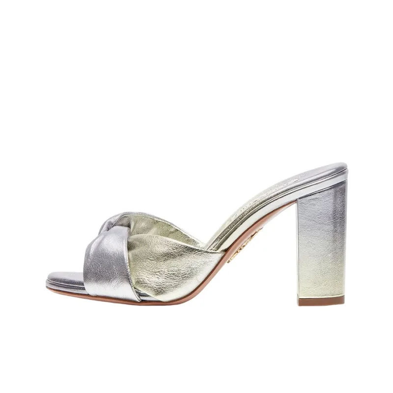 AQUAZZURA Olie Slide Slippers Women's Silver-0