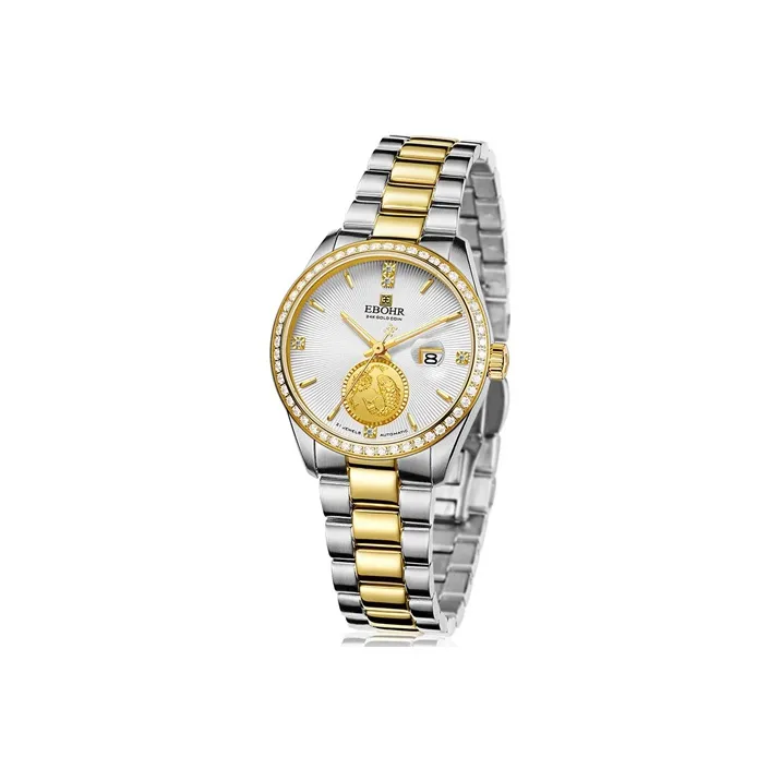 EBOHR Mechanical Movement Stainless Steel Strap Watch Unisex Gold Dial 21334118-3