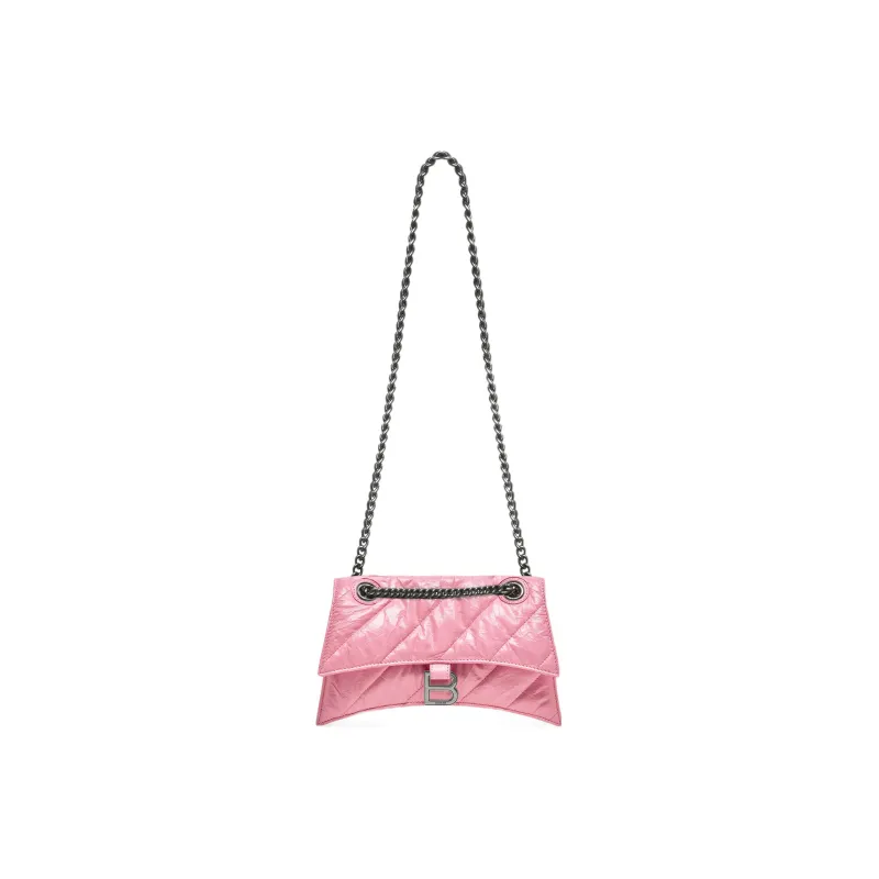 Balenciaga Crush Chain Bag Small Quilted Pink-1