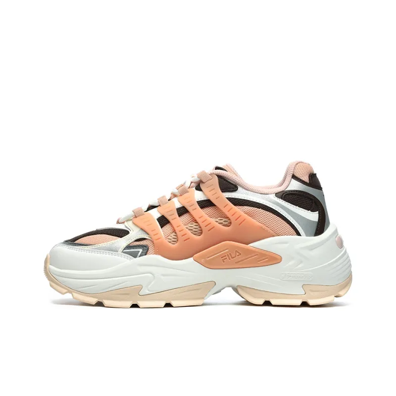 FILA Corallo Corallo Wear Resistant Low Top Casual Shoes Women's White Pink Silver-0